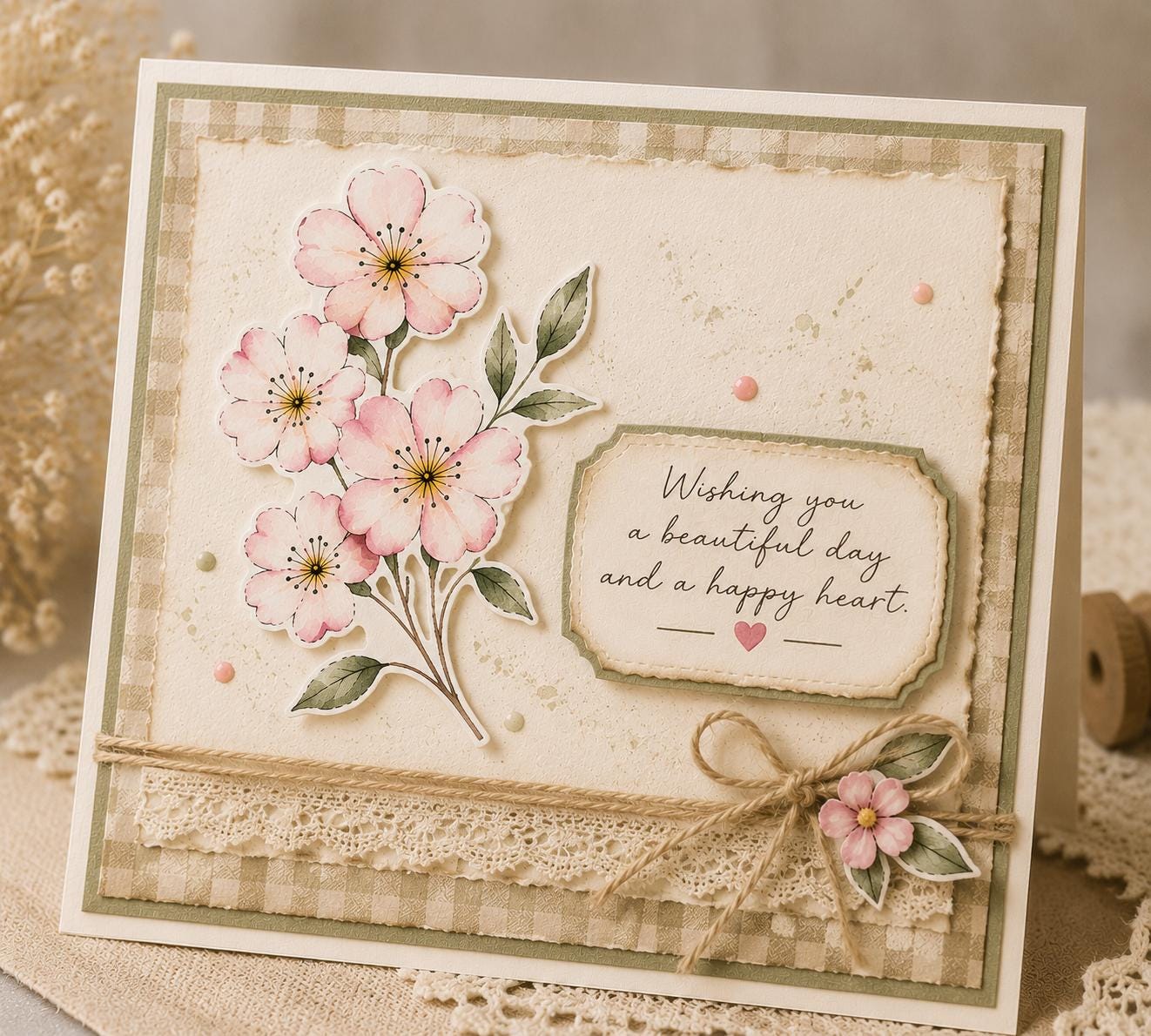 Cherry Blossom Stamp & Dies Set | Floral Sentiment Card Making Supplies