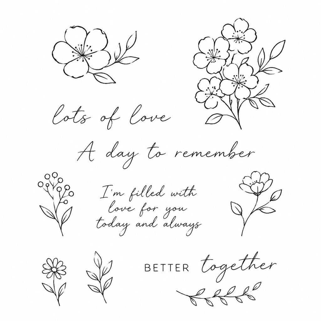 Cherry Blossom Stamp & Dies Set | Floral Sentiment Card Making Supplies