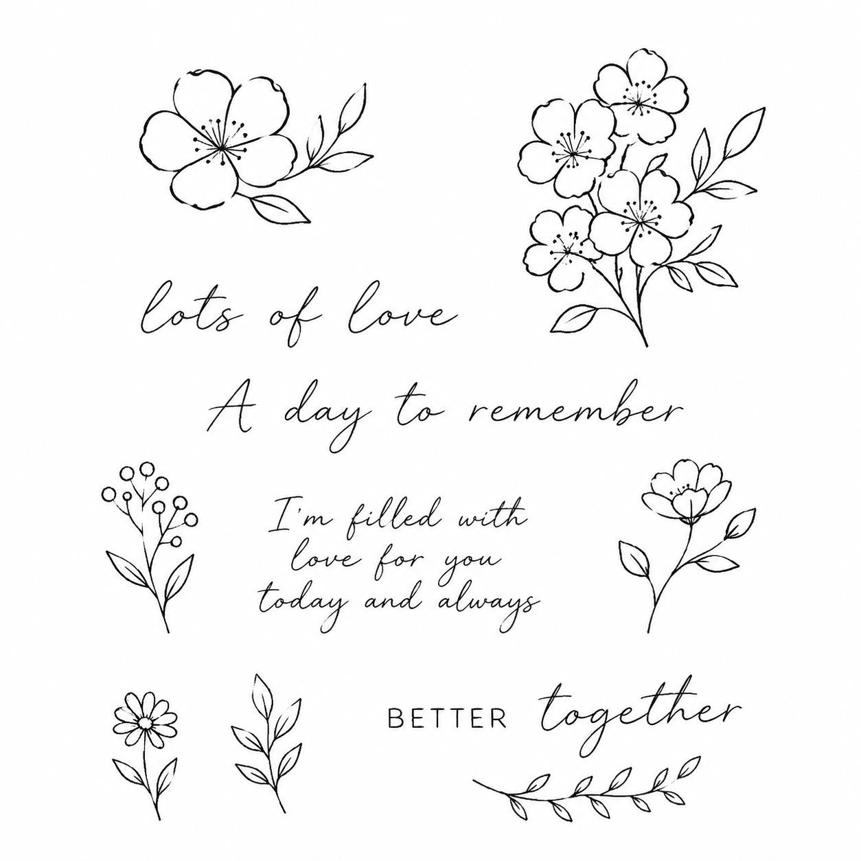 Cherry Blossom Stamp & Dies Set | Floral Sentiment Card Making Supplies