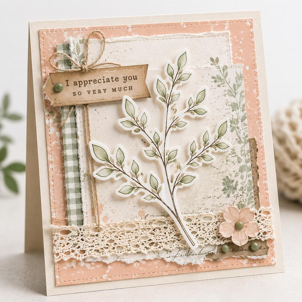 Botanical Leaf Stamp & Die Set | Greenery Card Making Supplies
