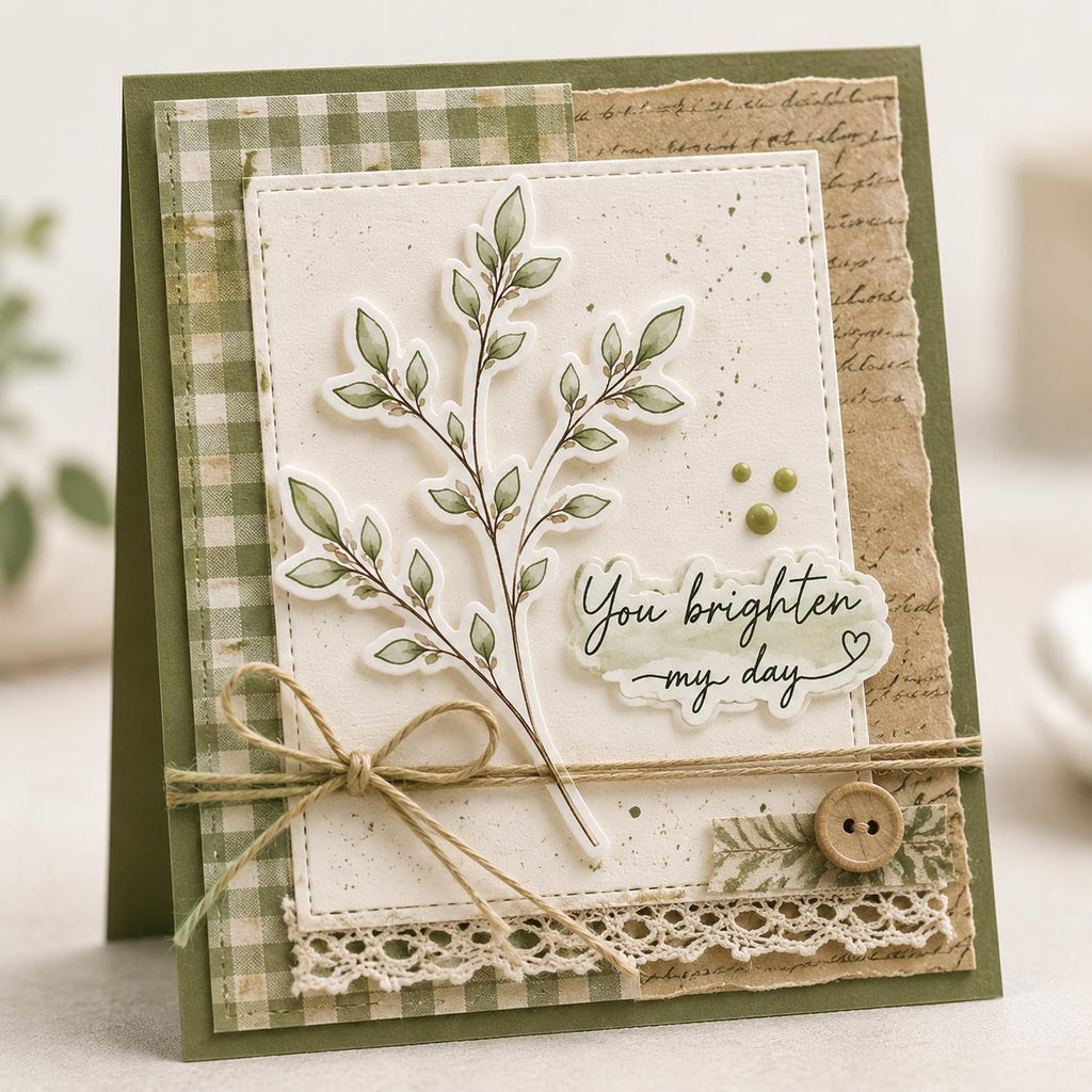 Botanical Leaf Stamp & Die Set | Greenery Card Making Supplies