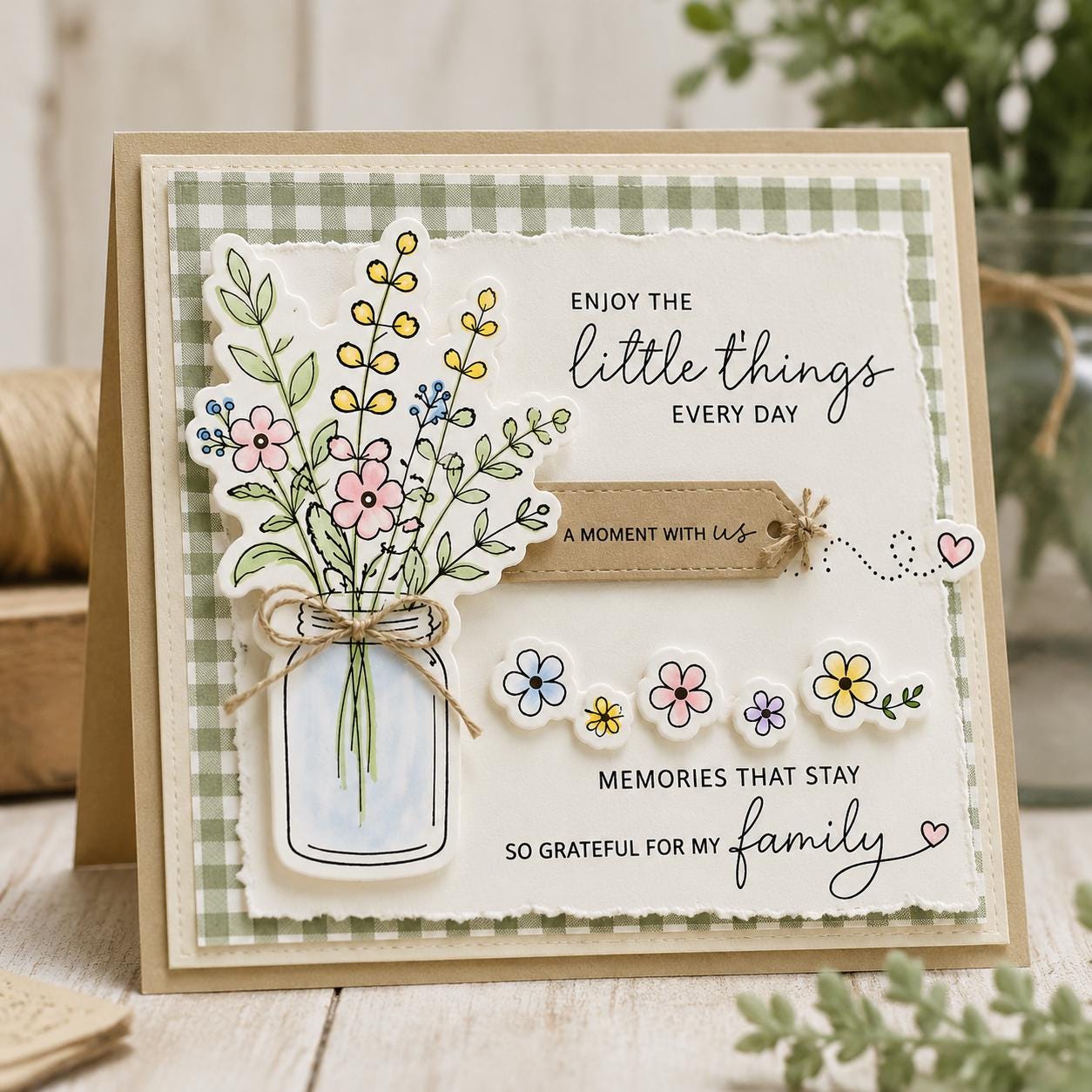Mason Jar Floral Stamp & Die Set | Wildflower Bouquet Card Making Supplies
