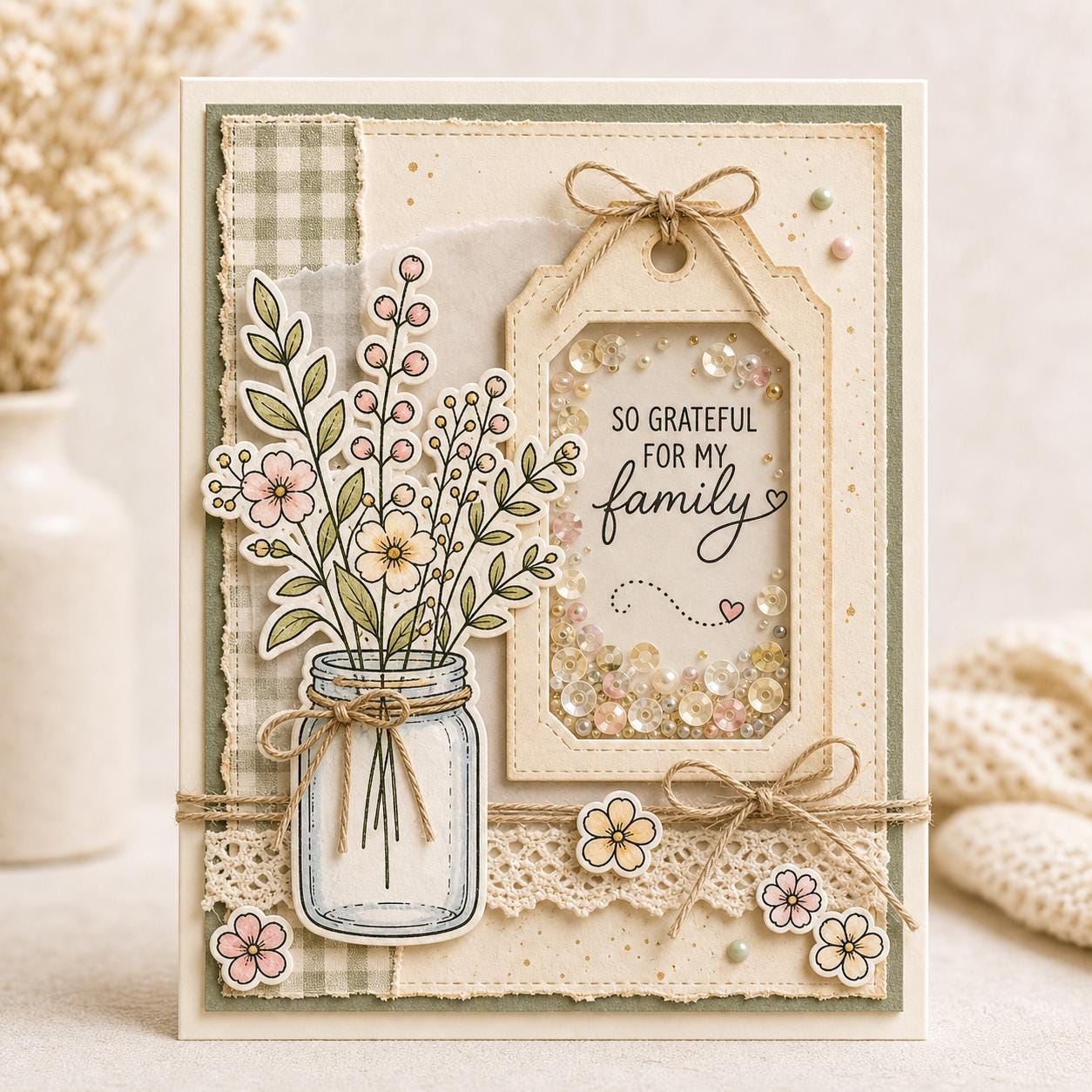 Mason Jar Floral Stamp & Die Set | Wildflower Bouquet Card Making Supplies