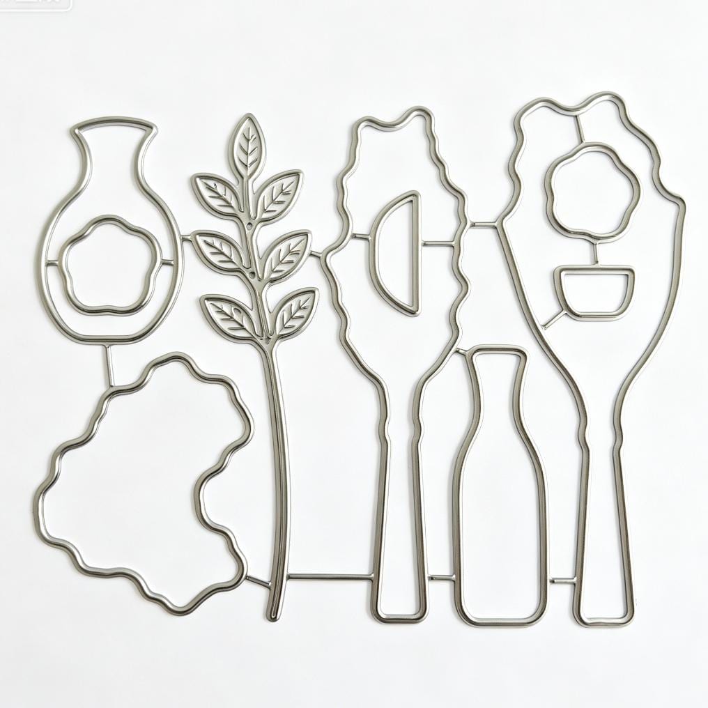 Flower Vase Stamp & Die Set | Lily of Valley Berry Bouquet Card Making Supplies