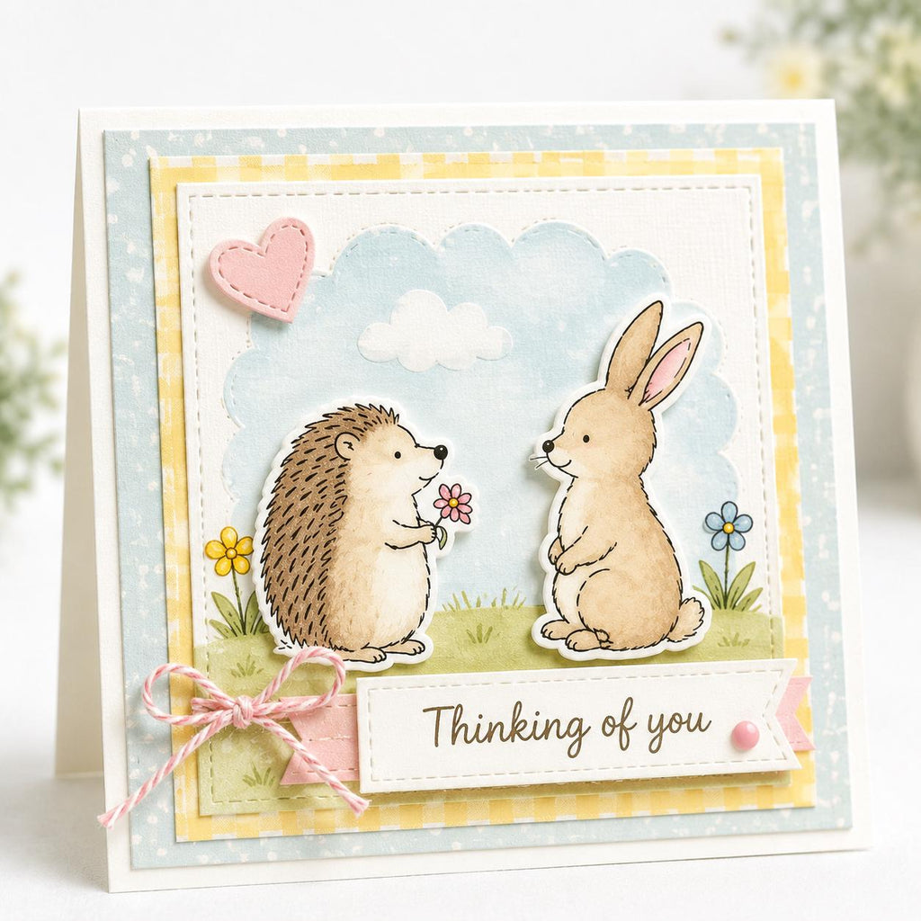 Woodland Animals Stamp & Die Set | Hedgehog, Bunny, Fox, Bear Card Making Supplies