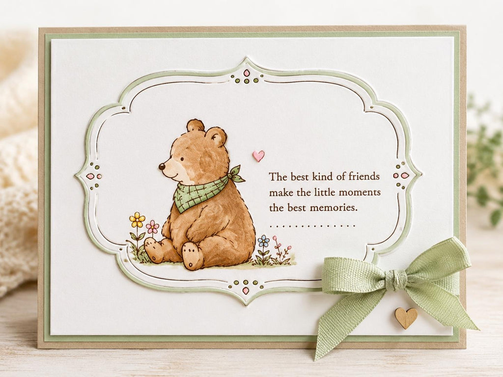 Decorative Frame Clear Stamp Set & Nesting Dies | Sentiment Stamps Friendship | Encouragement Card Making Supplies
