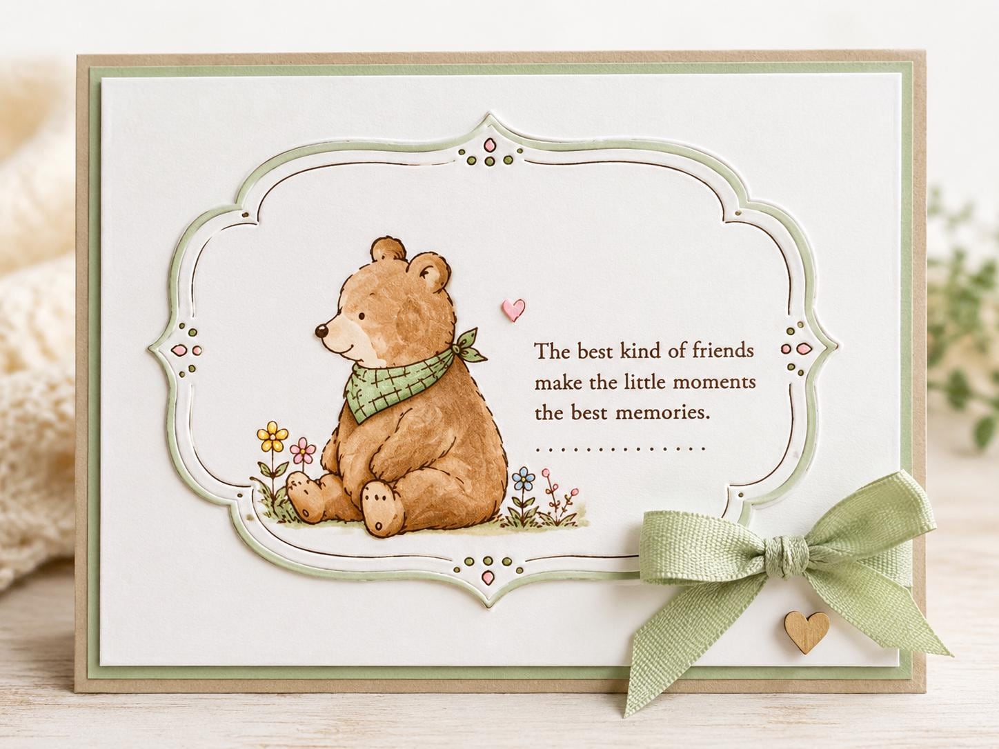 Decorative Frame Clear Stamp Set & Nesting Dies | Sentiment Stamps Friendship | Encouragement Card Making Supplies