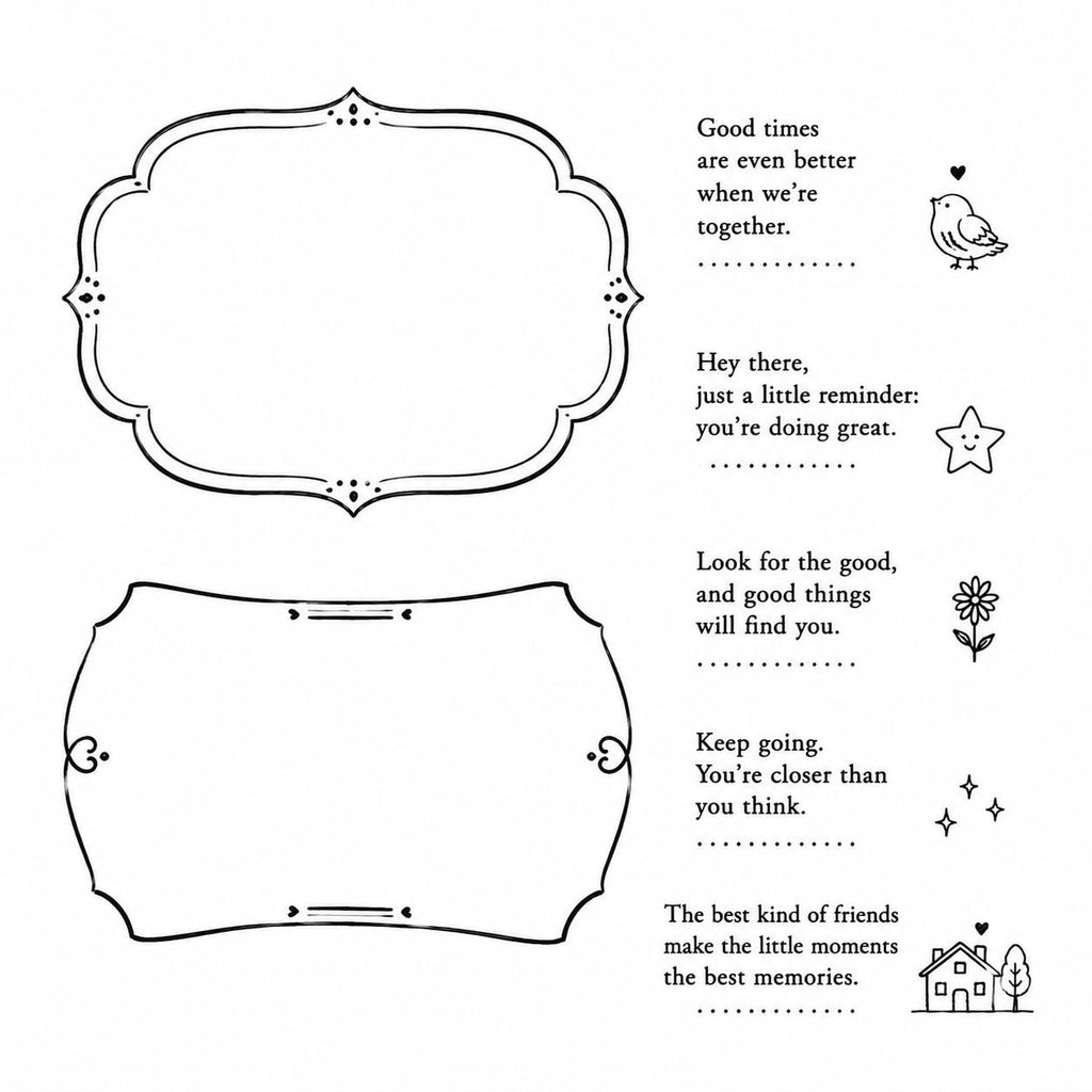 Decorative Frame Clear Stamp Set & Nesting Dies | Sentiment Stamps Friendship | Encouragement Card Making Supplies