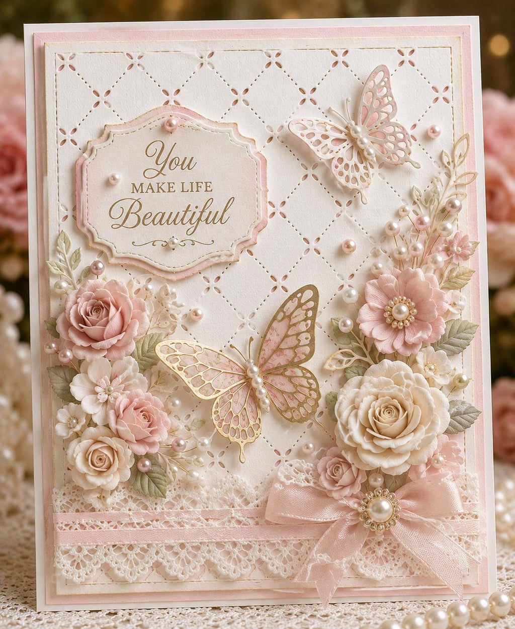 Quilted Stitched Background Metal Die Cut for Cardmaking & Scrapbooking