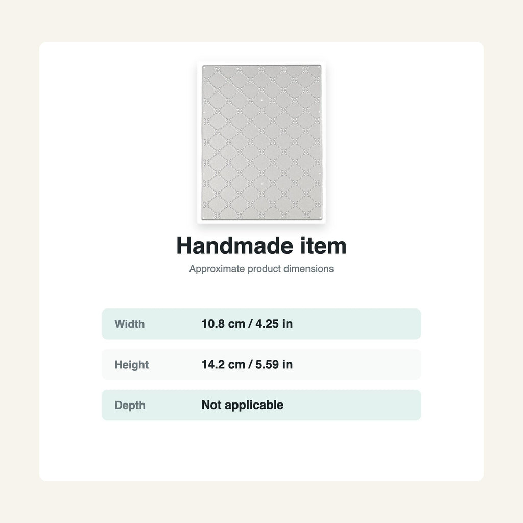 Quilted Stitched Background Metal Die Cut for Cardmaking & Scrapbooking