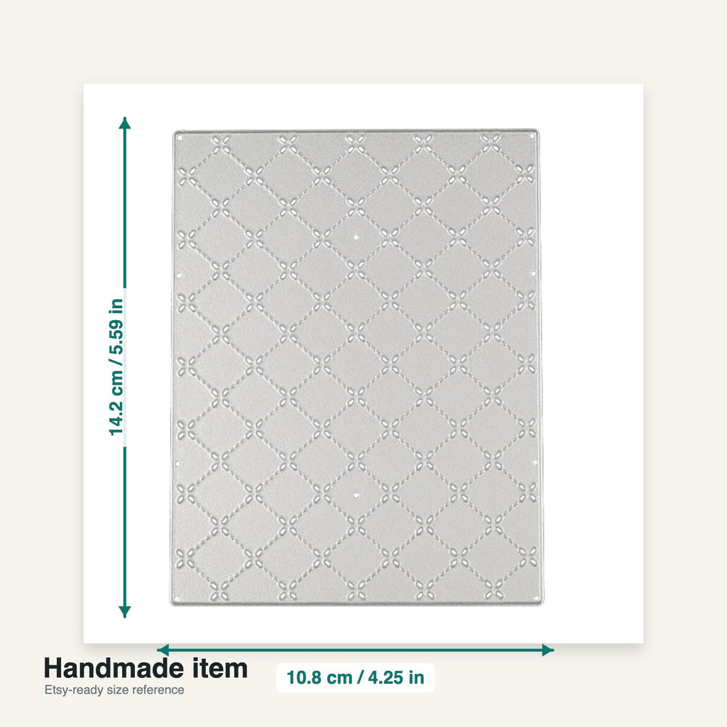 Quilted Stitched Background Metal Die Cut for Cardmaking & Scrapbooking