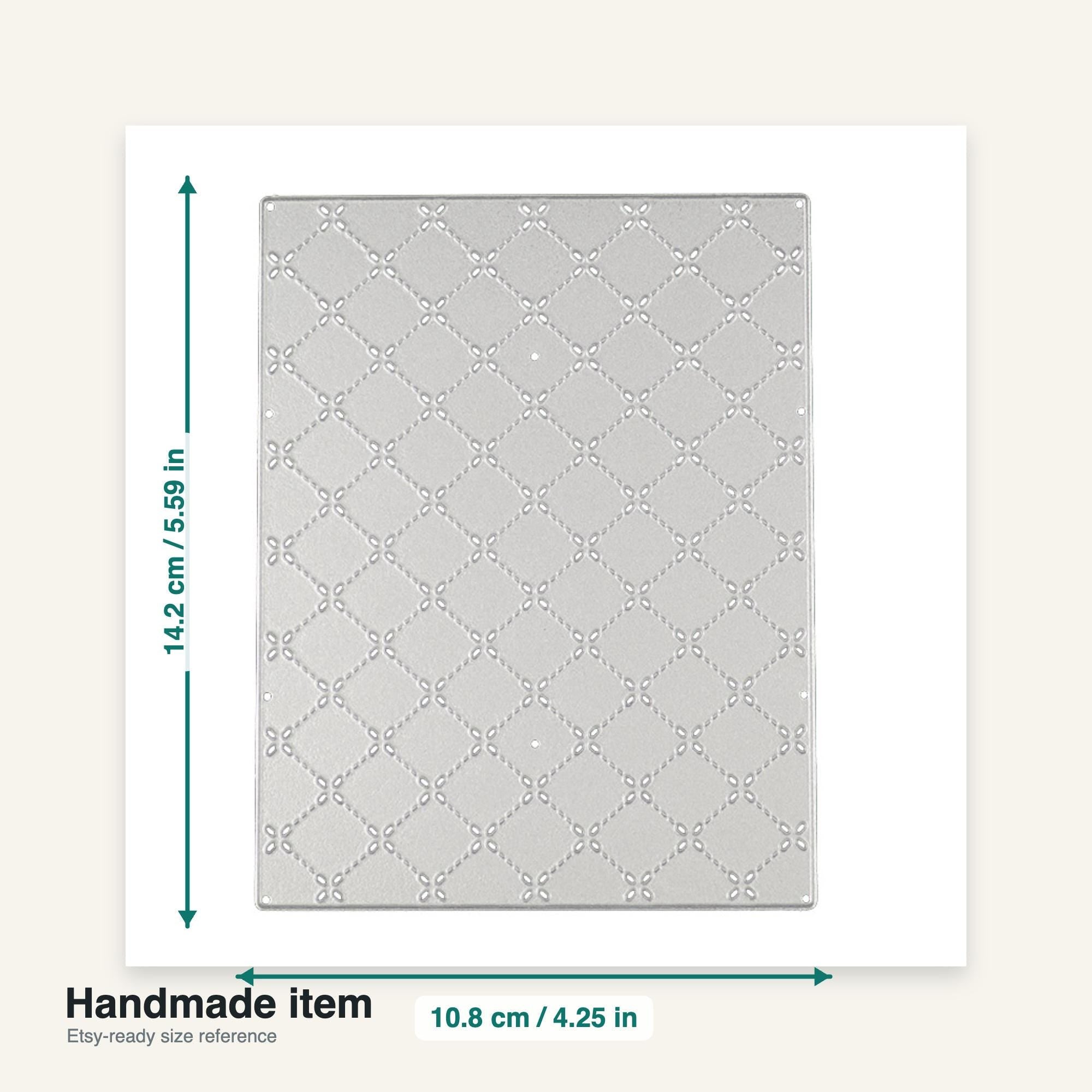 Quilted Stitched Background Metal Die Cut for Cardmaking & Scrapbooking