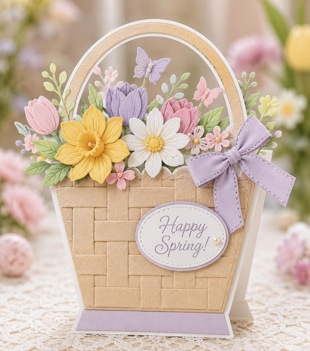 Basket Shaped Metal Cutting Die for DIY Craft Projects and Scrapbooking