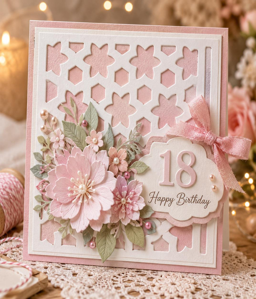 Intricate Floral Metal Stencil Template for Crafting and DIY Projects