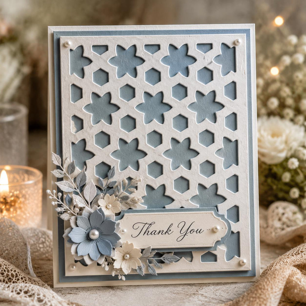 Intricate Floral Metal Stencil Template for Crafting and DIY Projects
