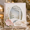 Metal Cutting Die Tree Frame Oval Landscape Scrapbooking Craft Stencil 14cm x 10cm