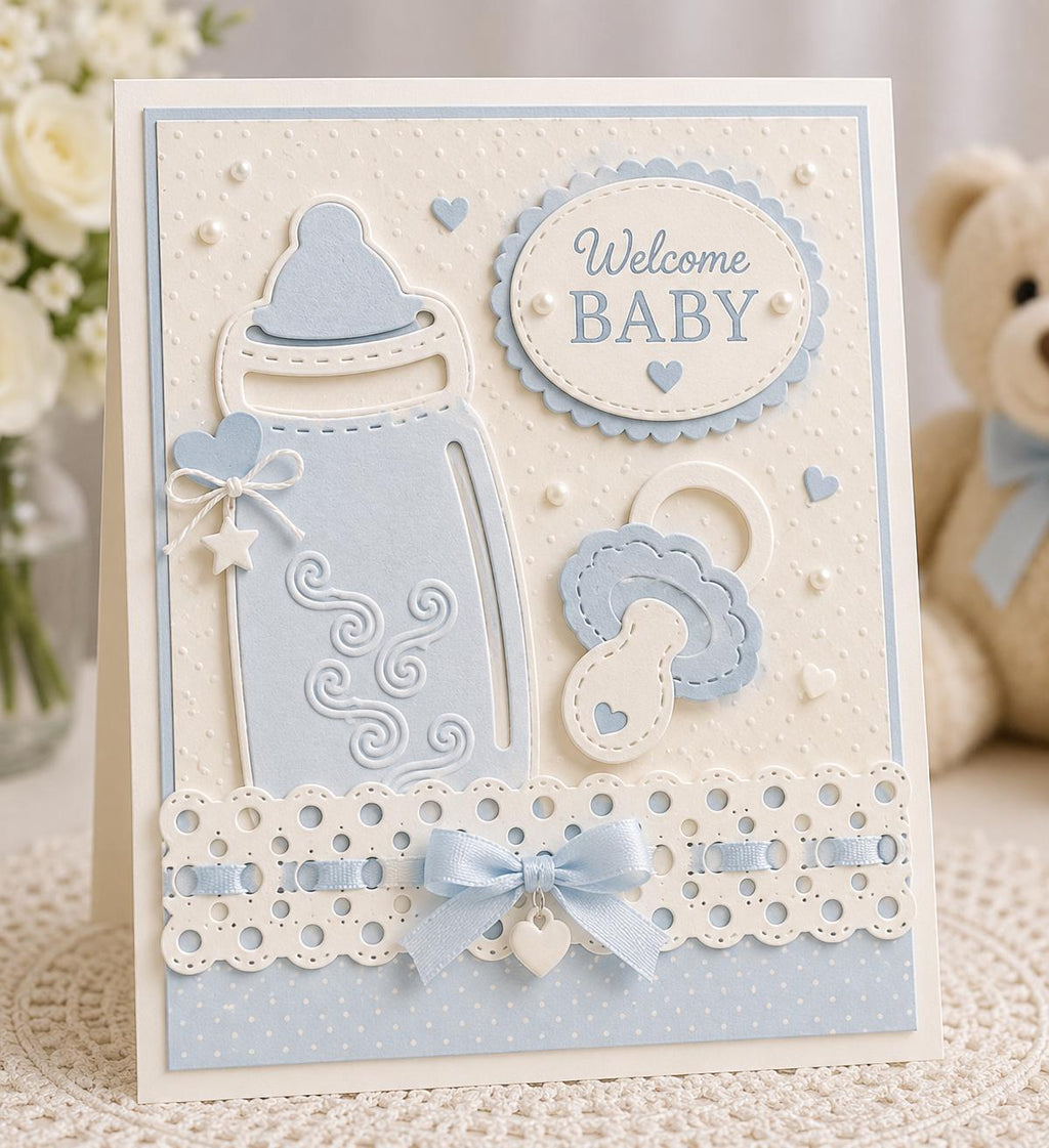 Baby Bottle and Pacifier Metal Dies for Scrapbooking and Card Making