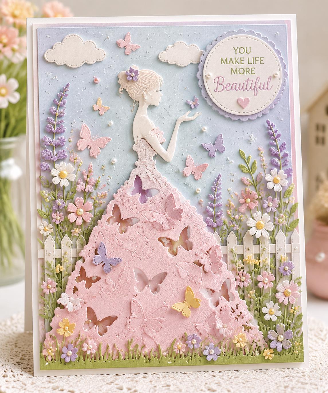 Butterfly Dress Lady Metal Die Cut for Scrapbooking & Card Making