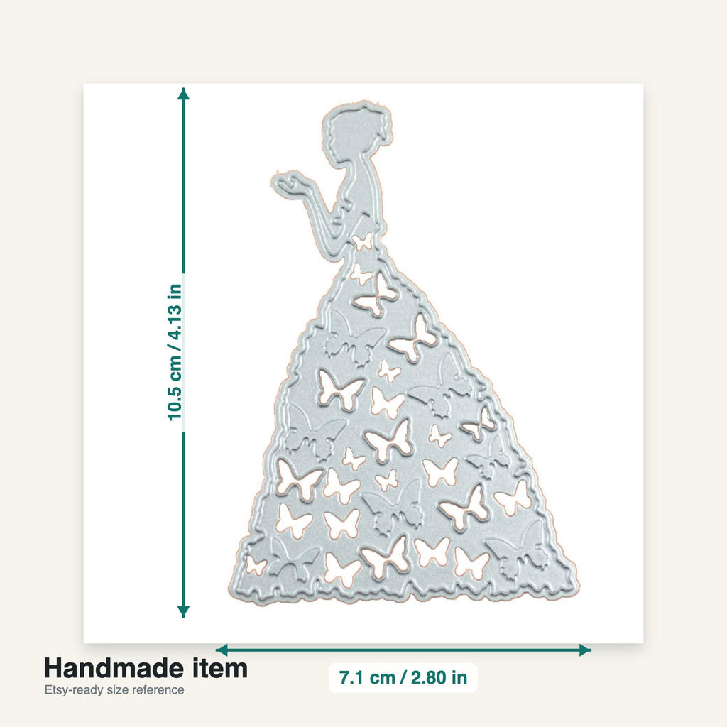 Butterfly Dress Lady Metal Die Cut for Scrapbooking & Card Making
