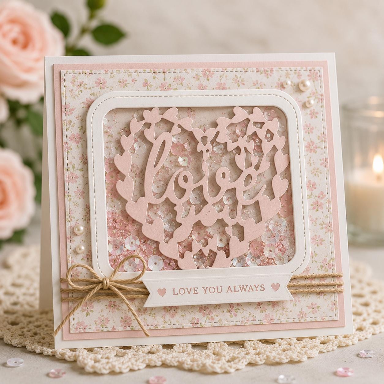 Heart Frame Metal Die with 'Love' Design - Scrapbooking & Cardmaking