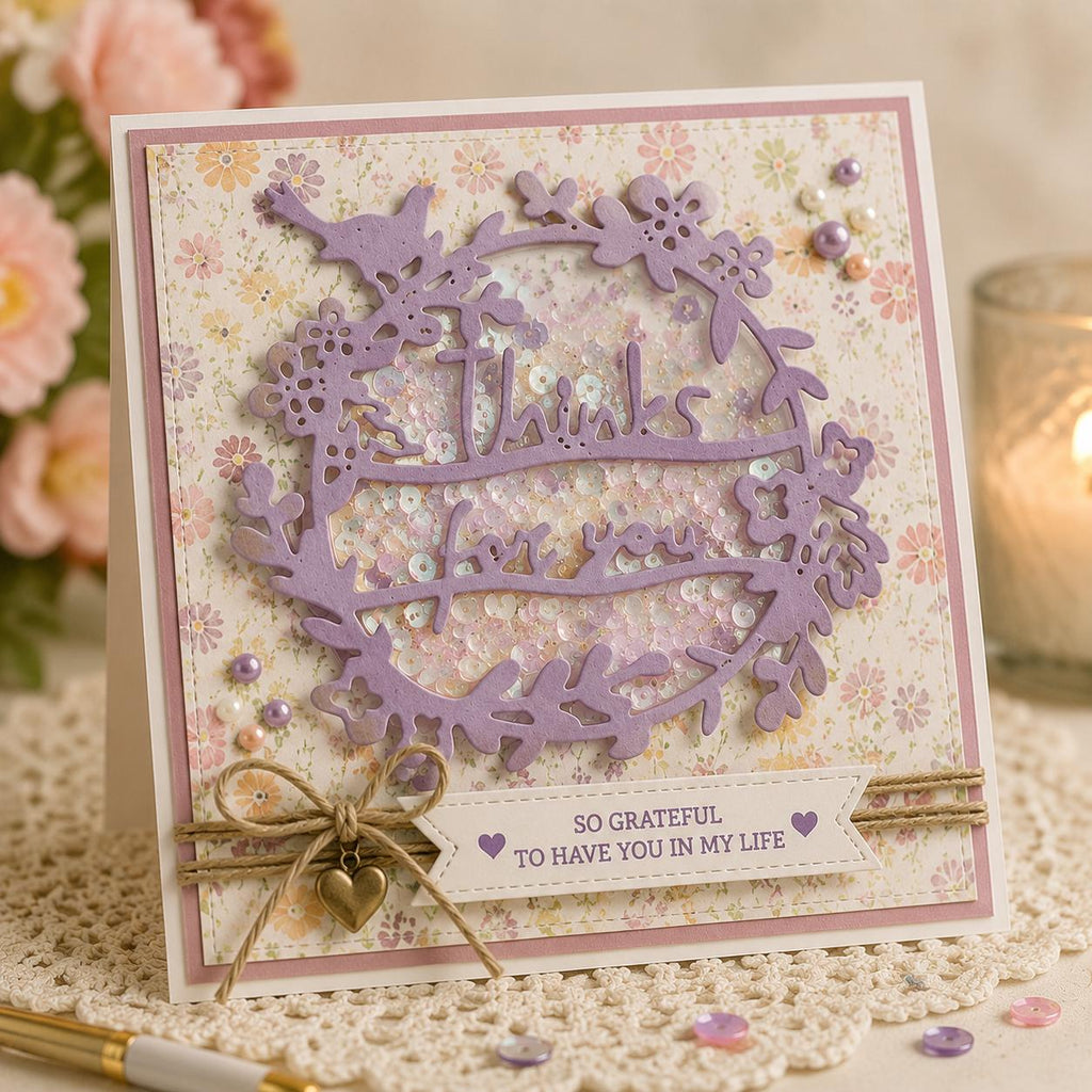 Flower Wreath Frame Metal Die Cut for Scrapbooking & Cardmaking