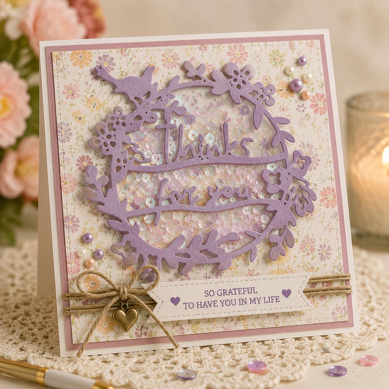 Flower Wreath Frame Metal Die Cut for Scrapbooking & Cardmaking