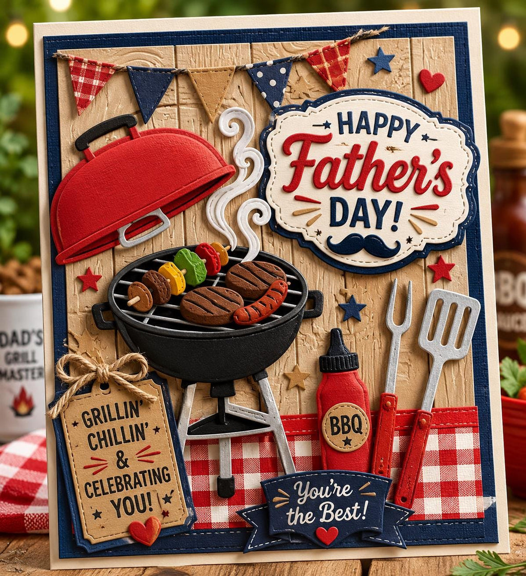 BBQ Grill Metal Cutting Dies for Scrapbooking, Card Making & Crafting Projects