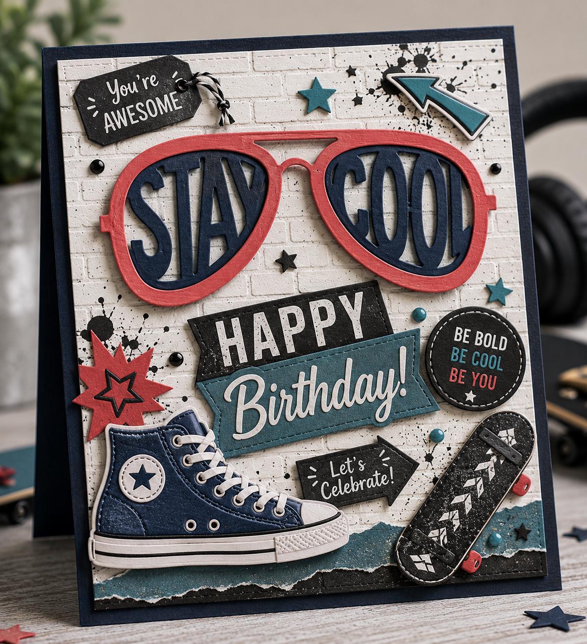 Retro Sunglasses Metal Die Cut for DIY Crafts, Scrapbooking & Card Making