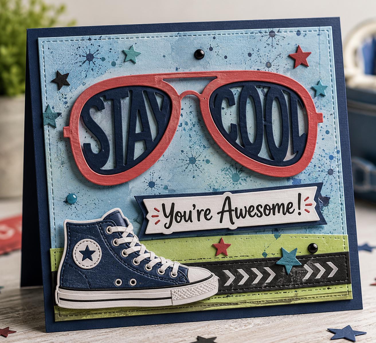 Retro Sunglasses Metal Die Cut for DIY Crafts, Scrapbooking & Card Making