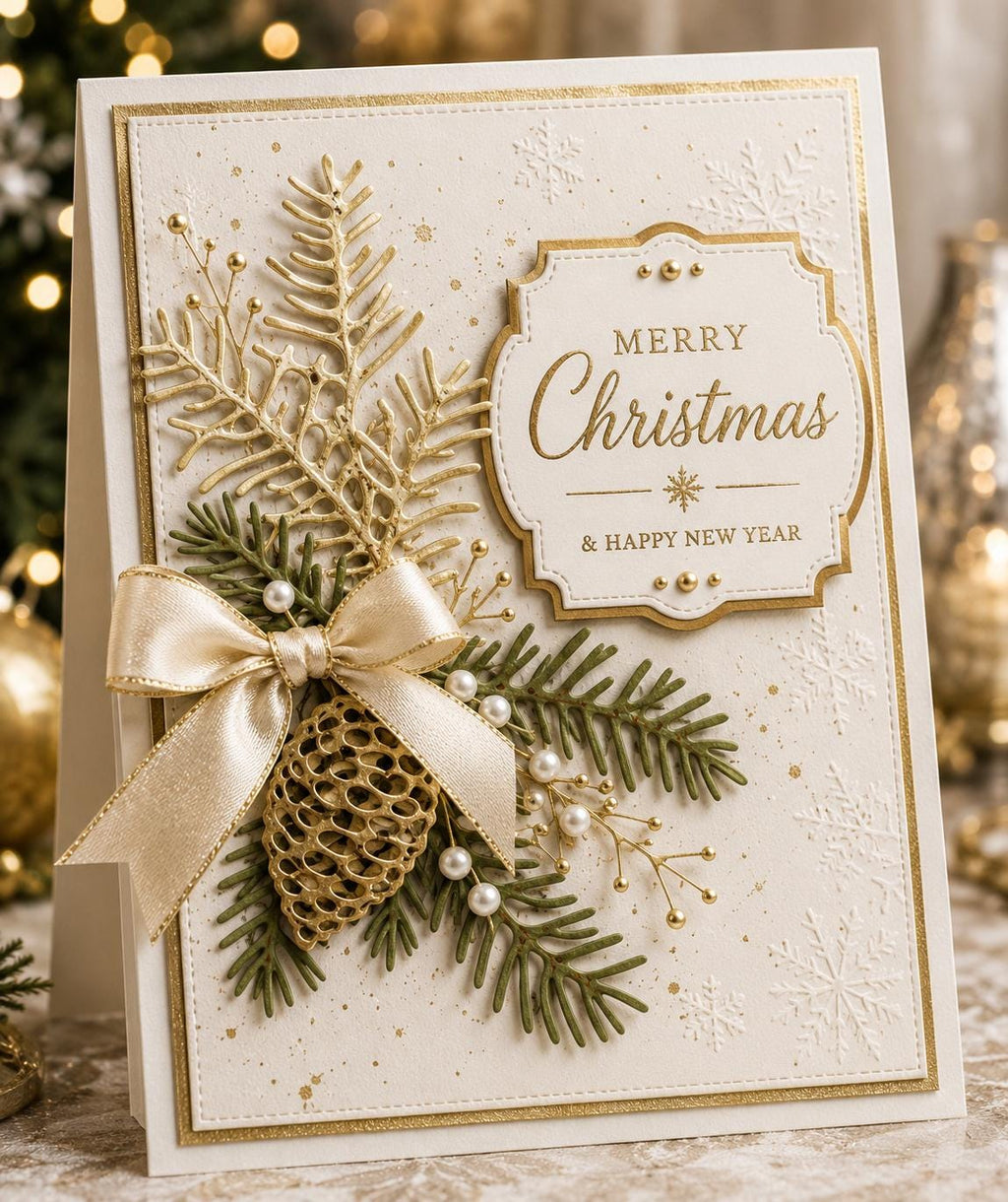 Pine Branch & Pine Cone Metal Die Cuts for Crafting and Card Making