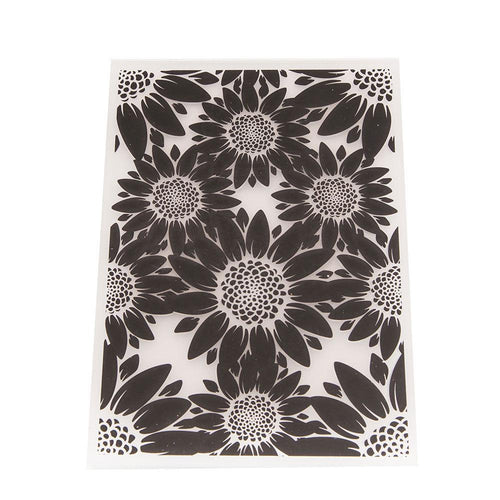 3D Sunflower Embossing Folder 5x7 Inch Floral Texture Template for Card Making, Scrapbooking Crafts