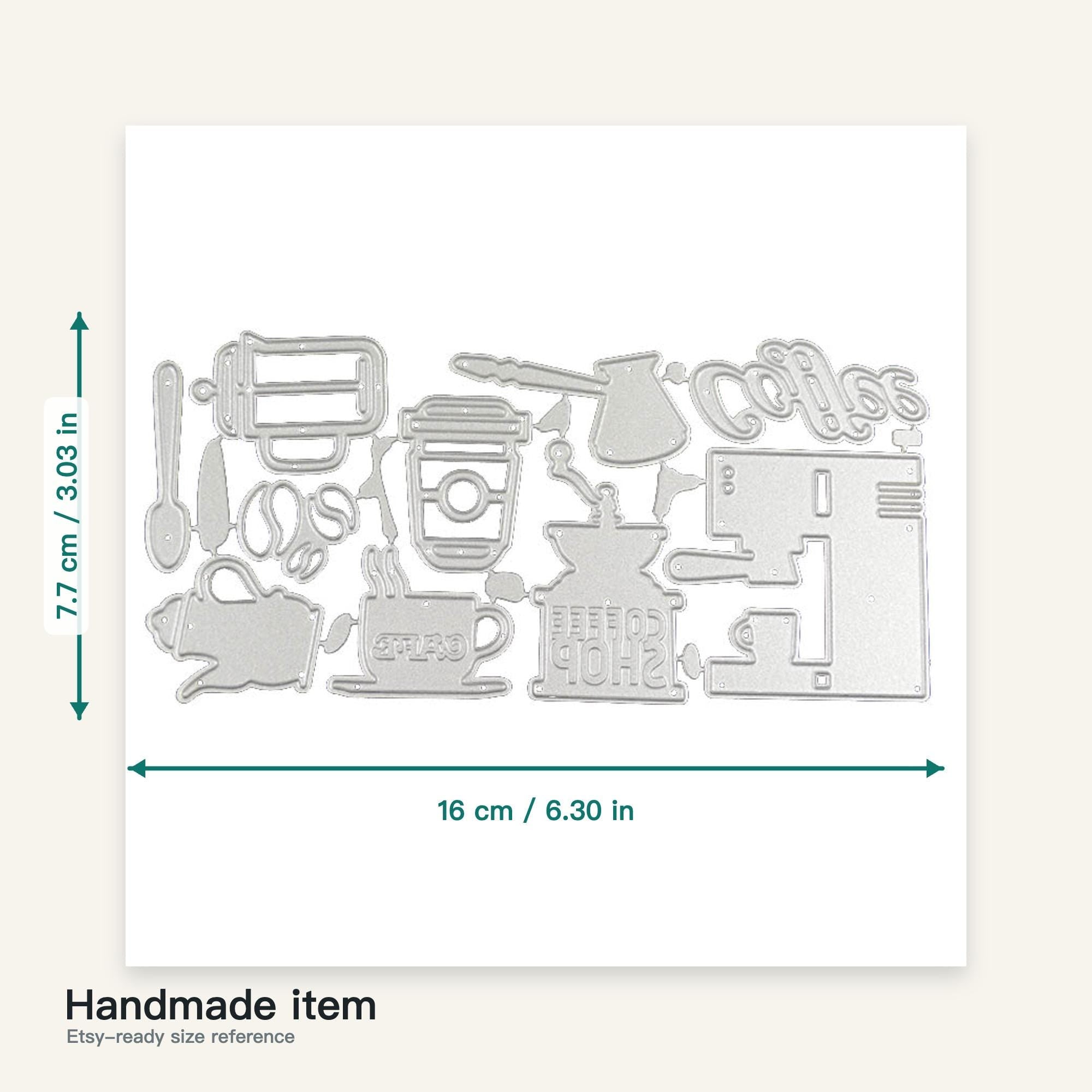 Coffee Shop Metal Cutting Dies Set for Card Making Scrapbooking and DIY Paper Crafts