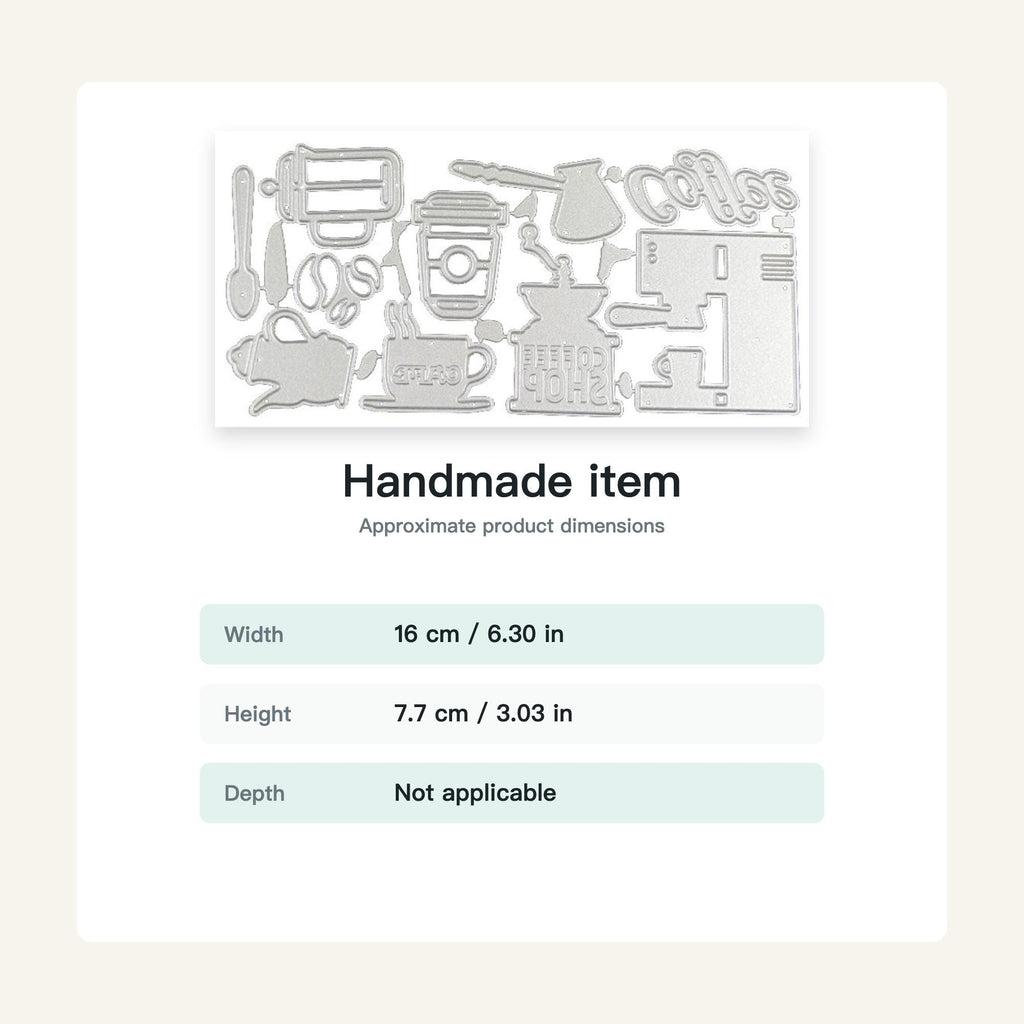 Coffee Shop Metal Cutting Dies Set for Card Making Scrapbooking and DIY Paper Crafts