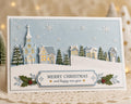 Christmas Village Metal Cutting Dies Set with Houses Church Trees and Snowy Hills