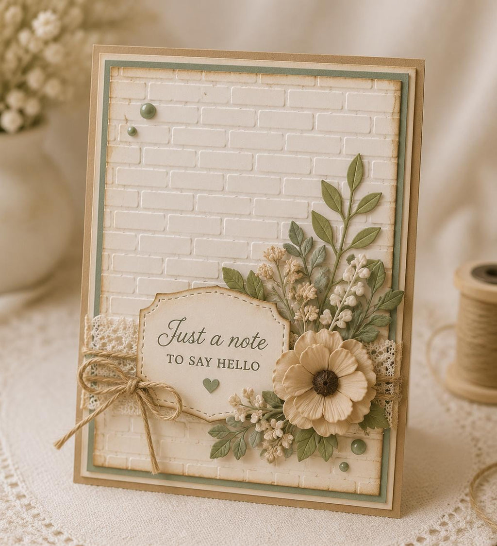 Brick Wall Embossing Folder for Card Making, Scrapbooking (4.13 x 5.83 Inch)