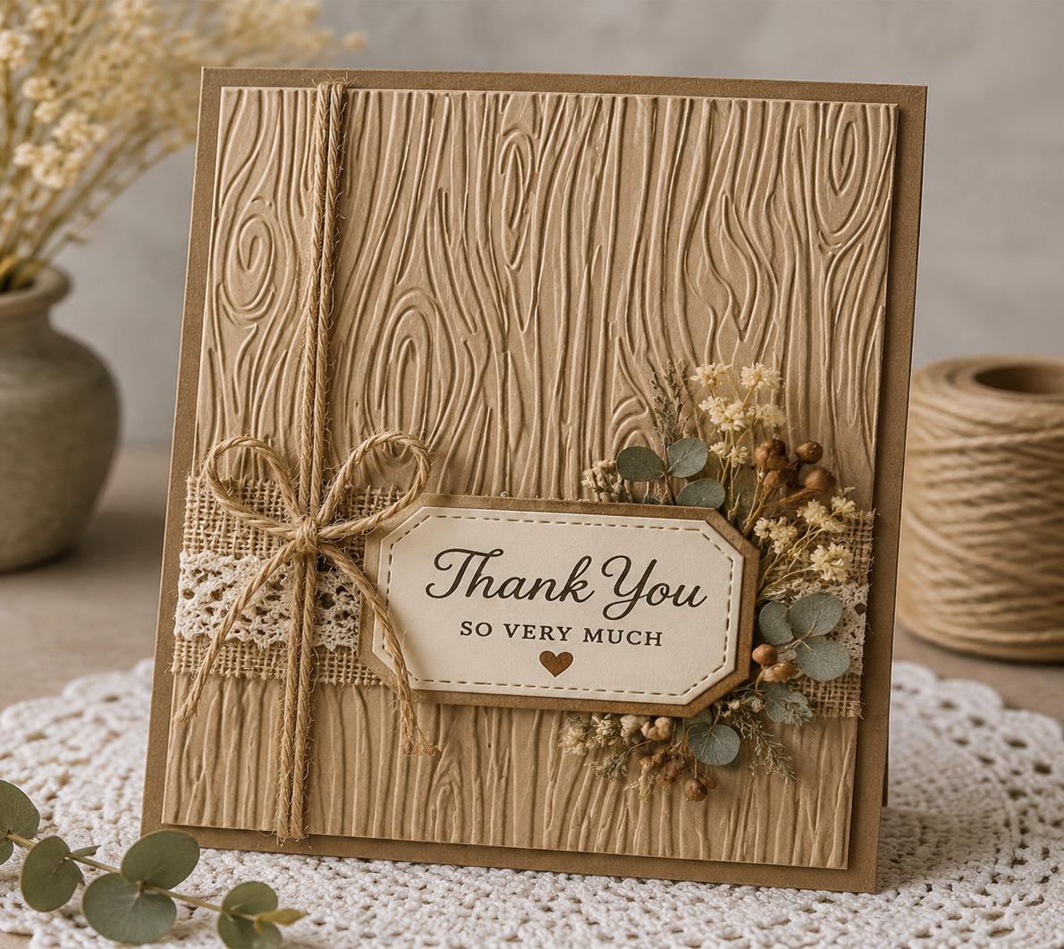 Wood Grain Embossing Folder: Rustic Texture for Card Making, Scrapbooking (5.9 x 5.9 Inch)