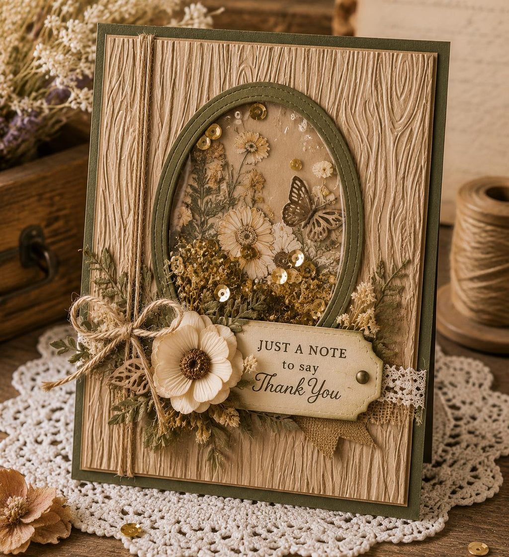 Wood Grain Embossing Folder: Rustic Texture for Card Making, Scrapbooking (5.9 x 5.9 Inch)