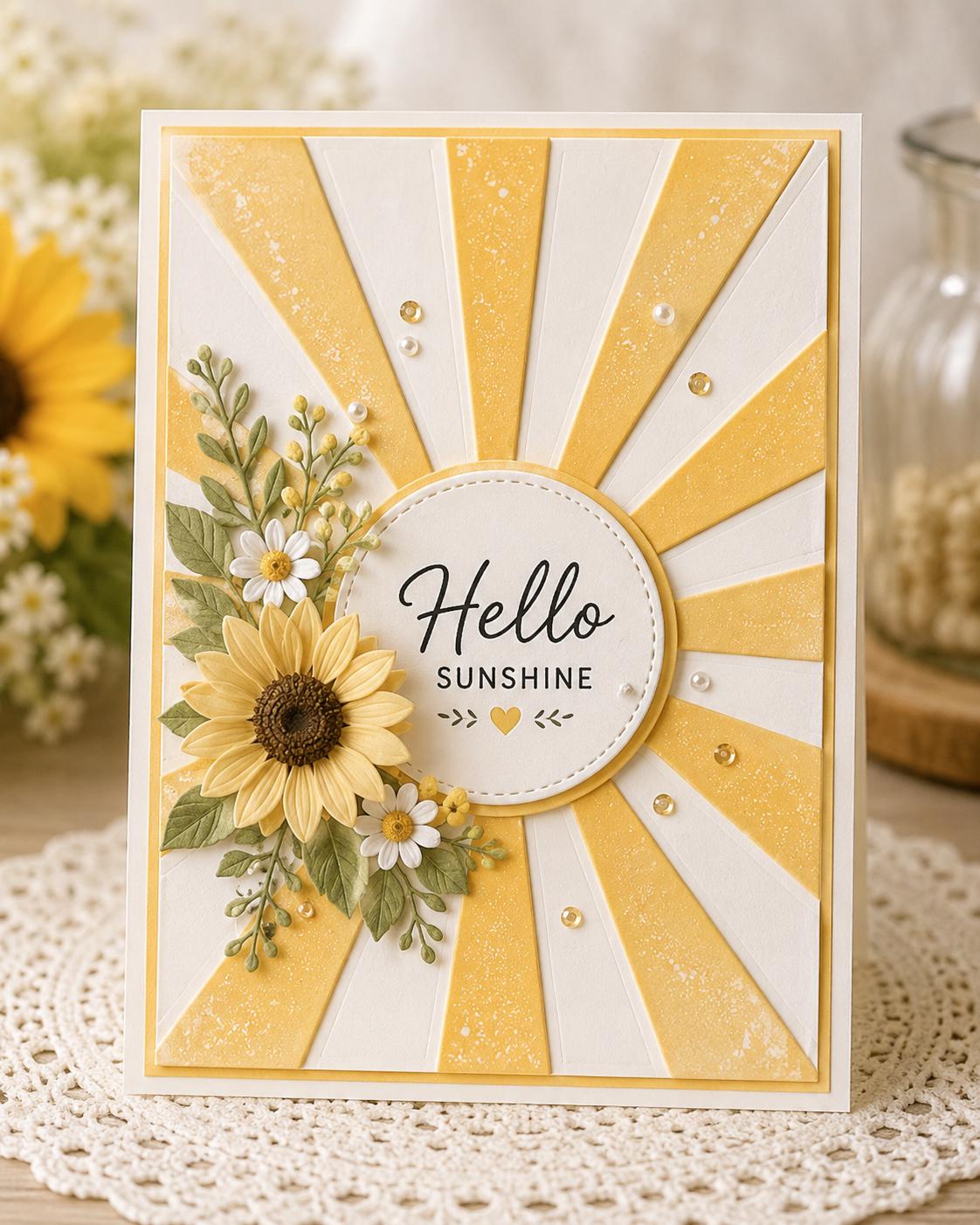Sunburst Background Metal Cutting Die for Card Making Scrapbooking and Paper Crafts