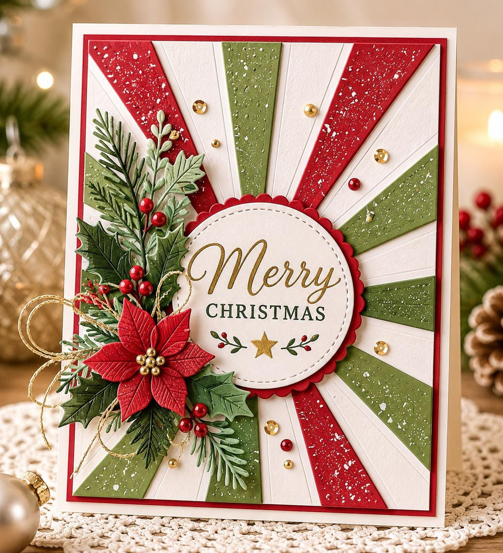 Sunburst Background Metal Cutting Die for Card Making Scrapbooking and Paper Crafts