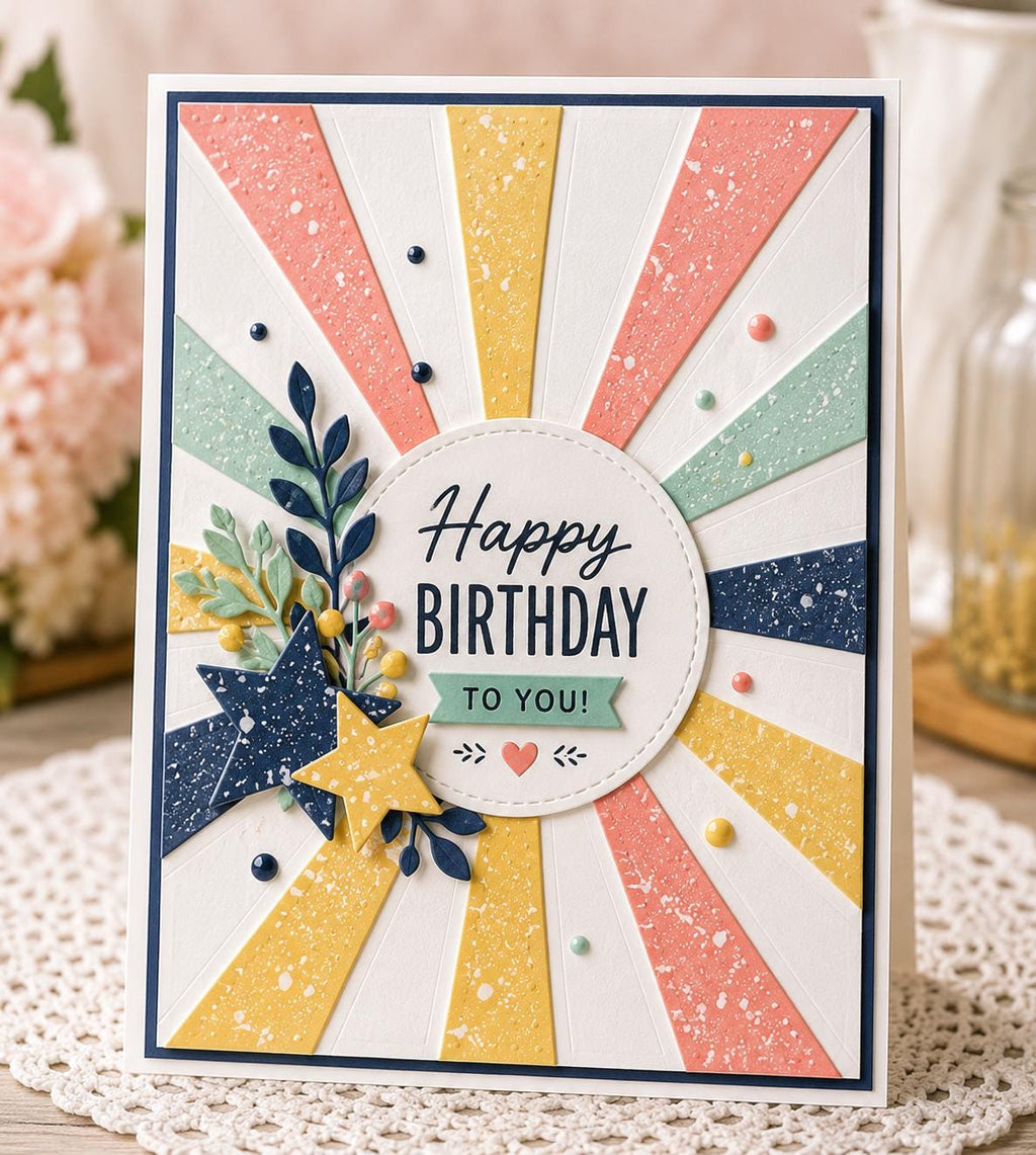 Sunburst Background Metal Cutting Die for Card Making Scrapbooking and Paper Crafts