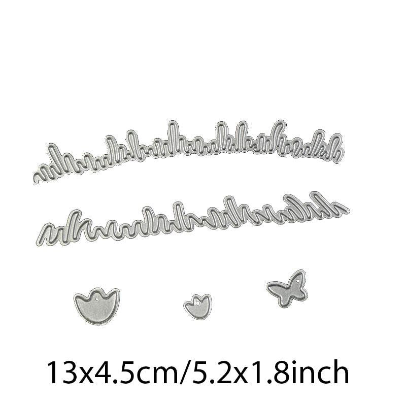 Spring Grass Border and Mini Shapes Metal Cutting Dies for Easter Cards and Scrapbooking