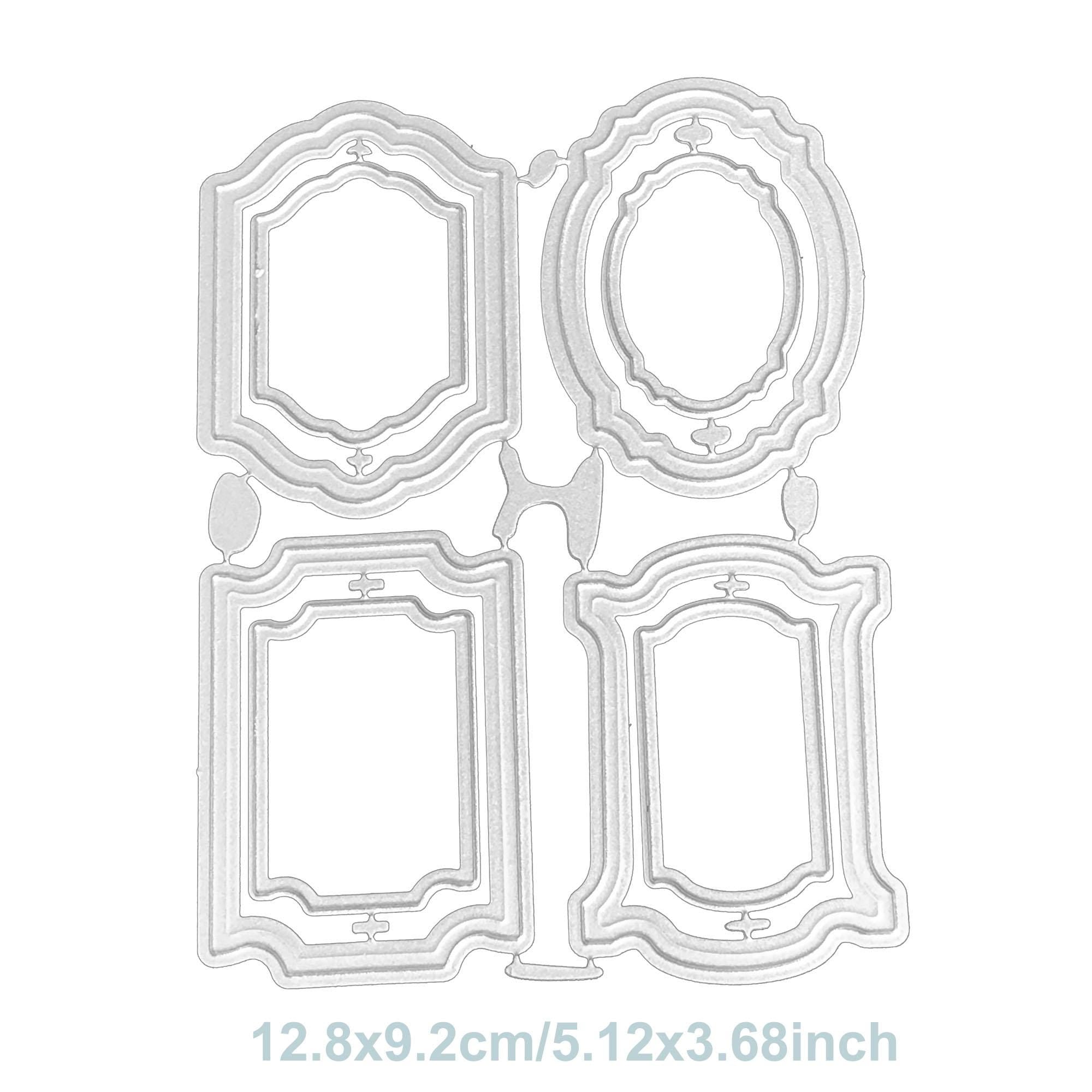 Nested Label Frame Metal Cutting Dies: Ornate Card Making, Scrapbooking Supplies