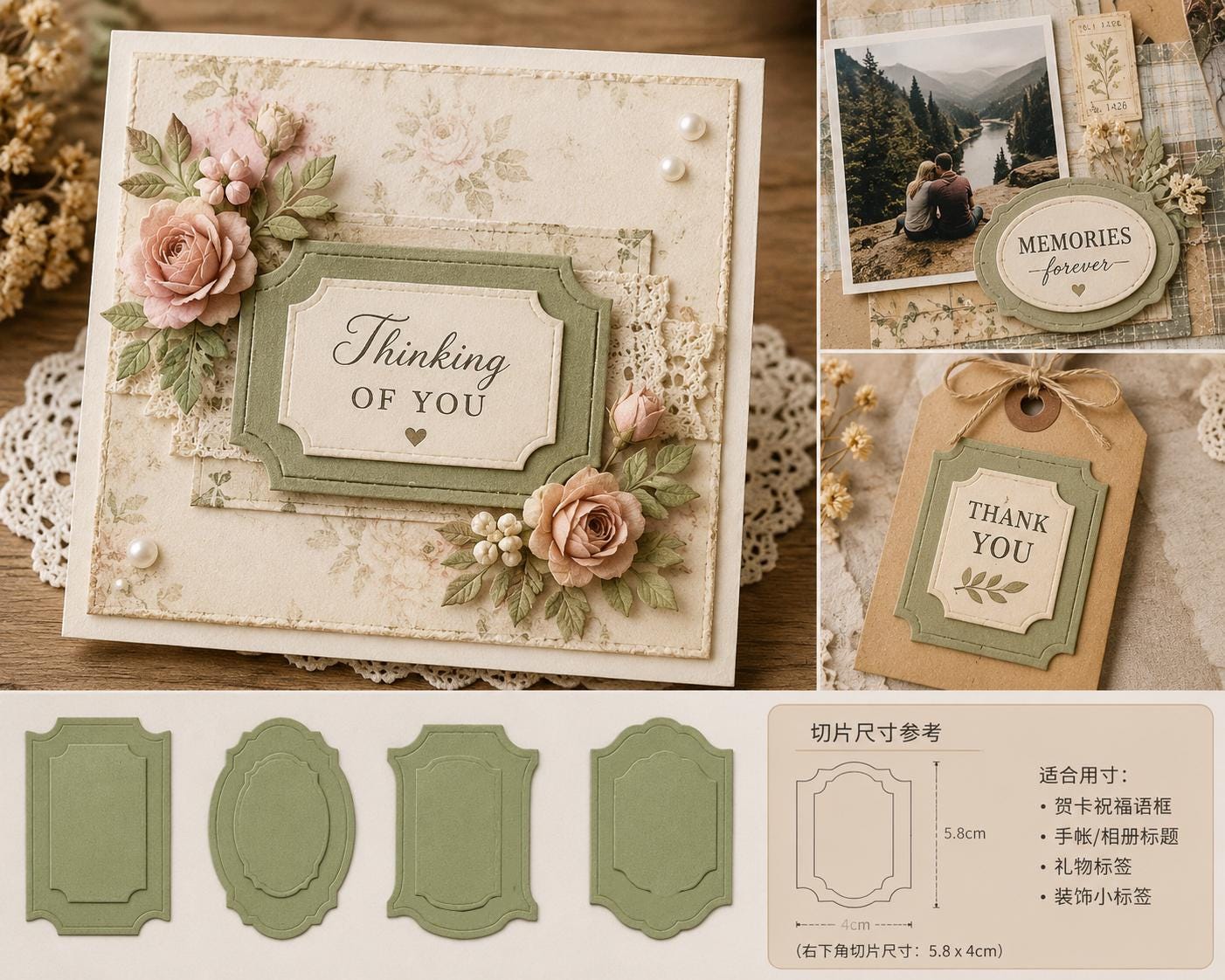 Nested Label Frame Metal Cutting Dies: Ornate Card Making, Scrapbooking Supplies