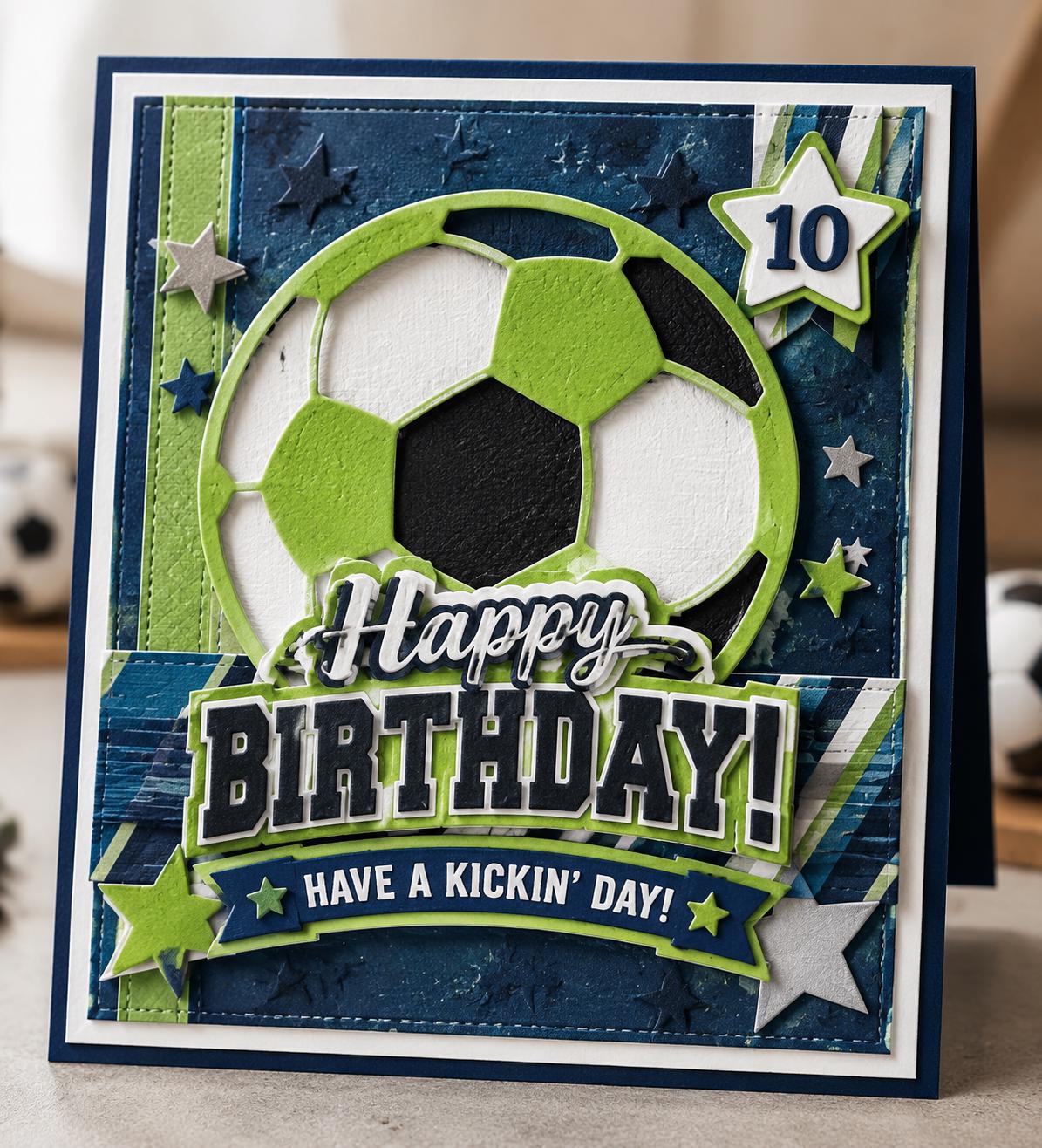 Soccer Ball Metal Cutting Die for Birthday Cards Sports Scrapbooking and Paper Crafts