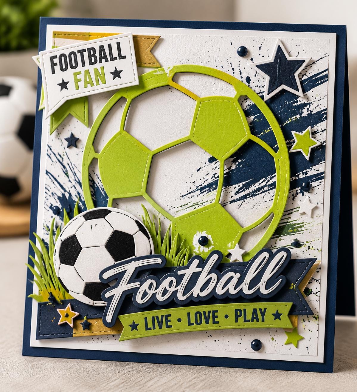 Soccer Ball Metal Cutting Die for Birthday Cards Sports Scrapbooking and Paper Crafts