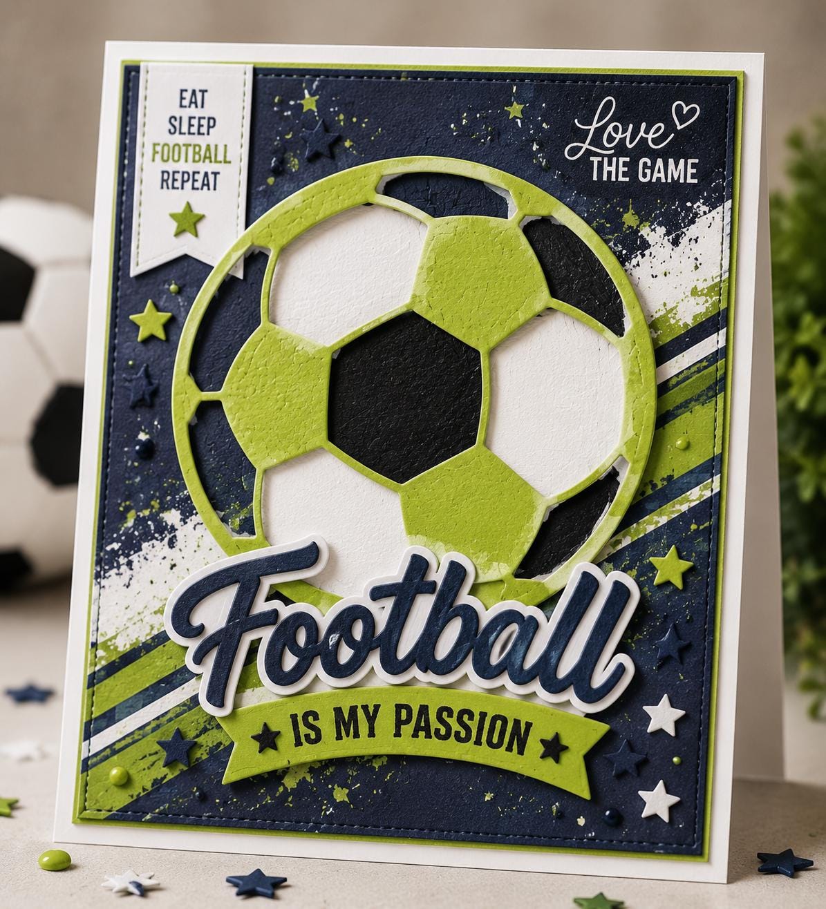 Soccer Ball Metal Cutting Die for Birthday Cards Sports Scrapbooking and Paper Crafts