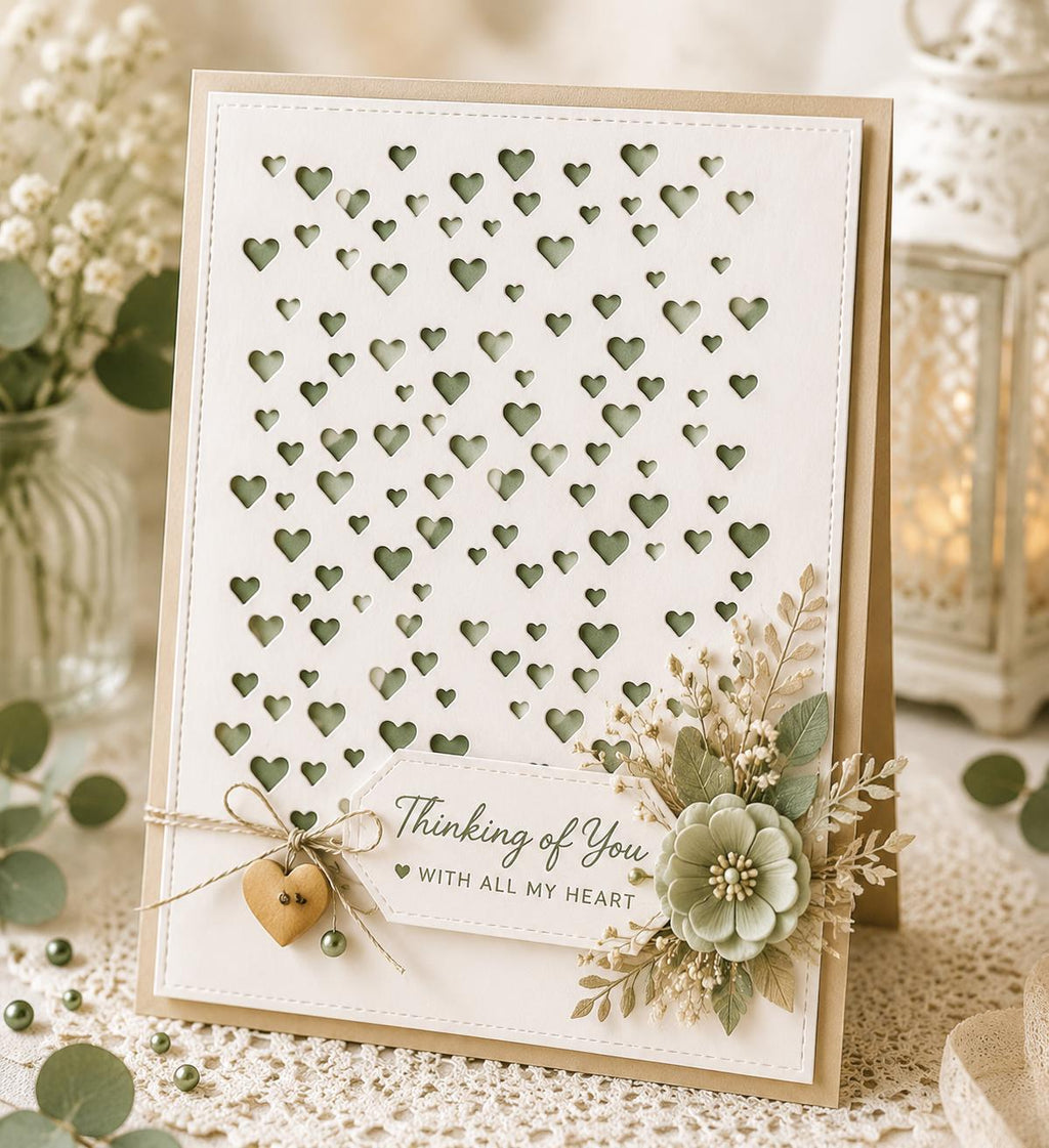 Heart Background Metal Cutting Die for Card Making Scrapbooking and Valentine Crafts