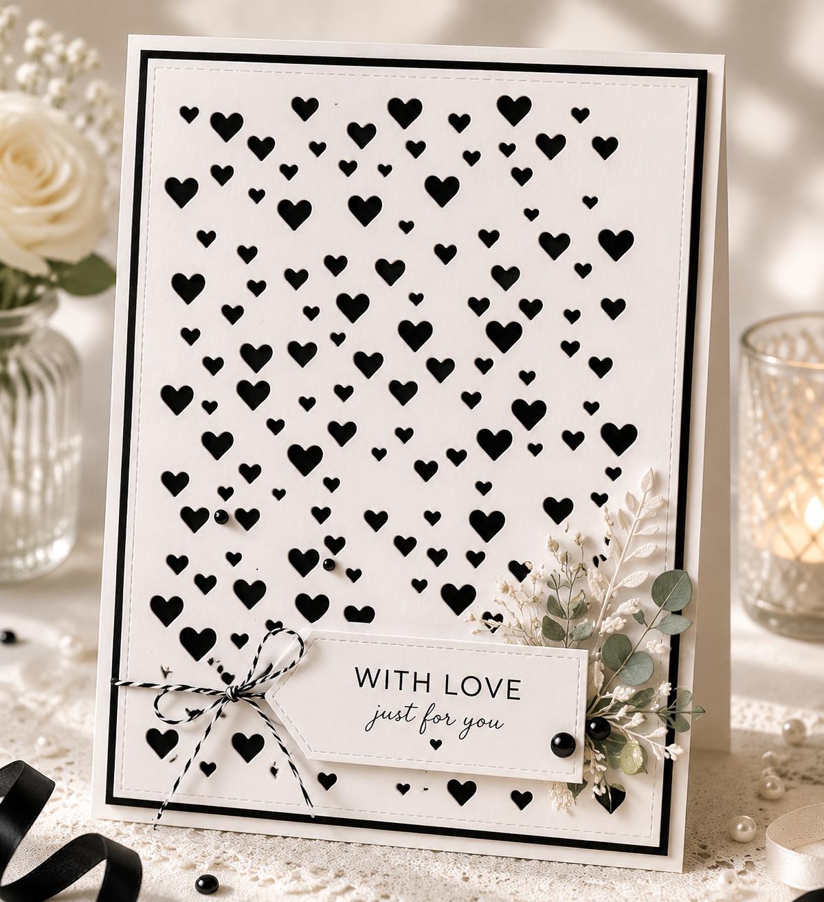 Heart Background Metal Cutting Die for Card Making Scrapbooking and Valentine Crafts