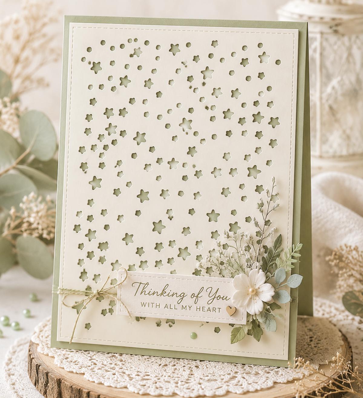 Scattered Stars Background Metal Cutting Die for Card Making Scrapbooking and Paper Crafts
