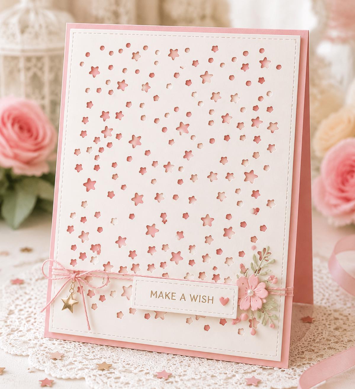Scattered Stars Background Metal Cutting Die for Card Making Scrapbooking and Paper Crafts